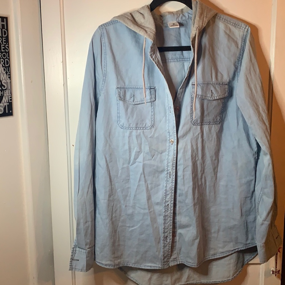 Denim Flannel with Hoodie
